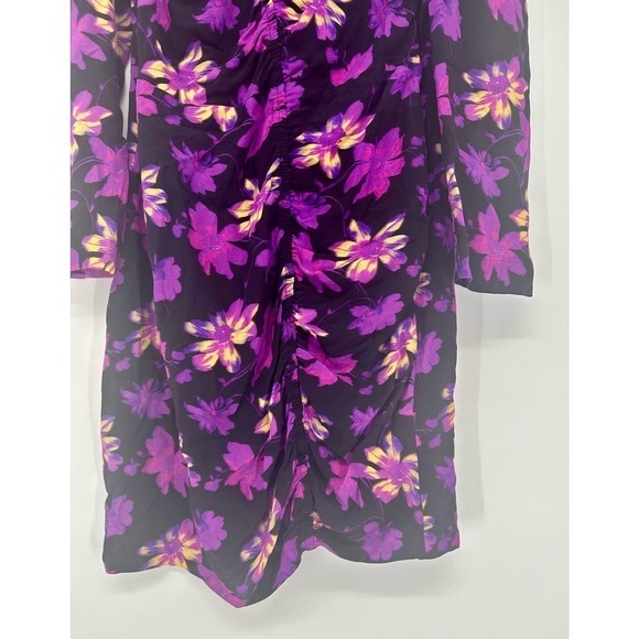 Maje Rosamar Ruched Long Sleeve Floral Mini Dress - Picture 5 of 11